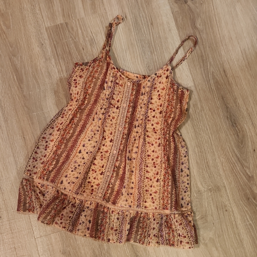 Decree Peach and Red Floral Camisole